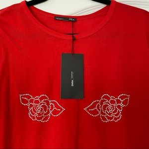 ZARA RED CROP TOP